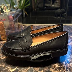 NWOT Rockport Women’s Kacey Black Leather Penny Loafers - Size 7M